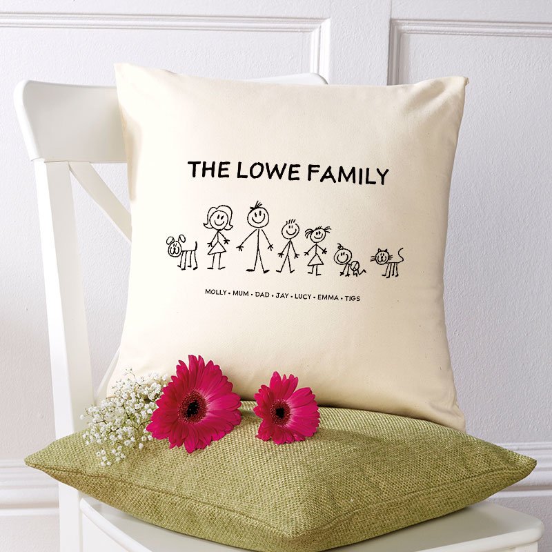 cushion family characters personalised christmas gift