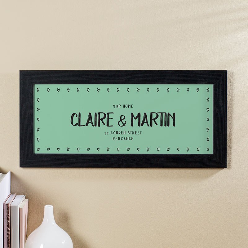 personalised couples names word art print