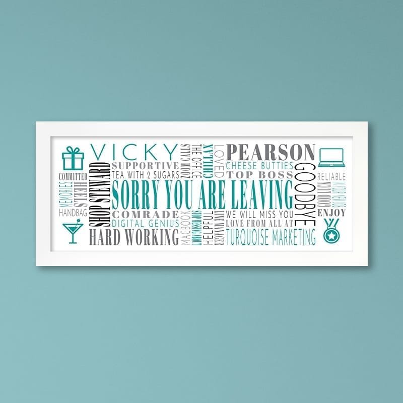 gift for work colleague personalised word art picture