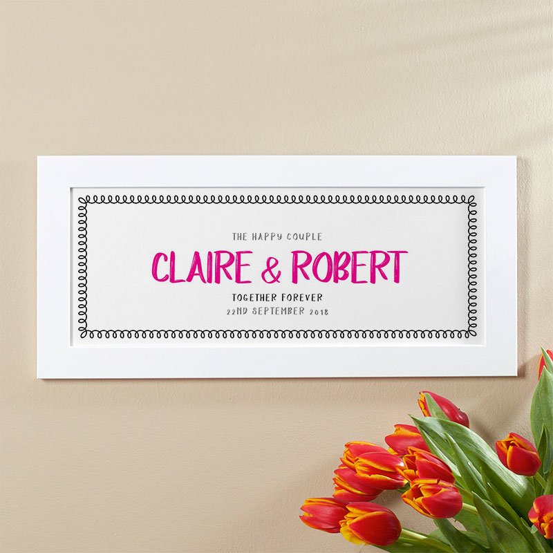 anniversary gift for couples names on wall