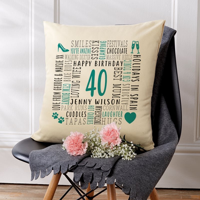 40th birthday gift ideas custom cushion pillow