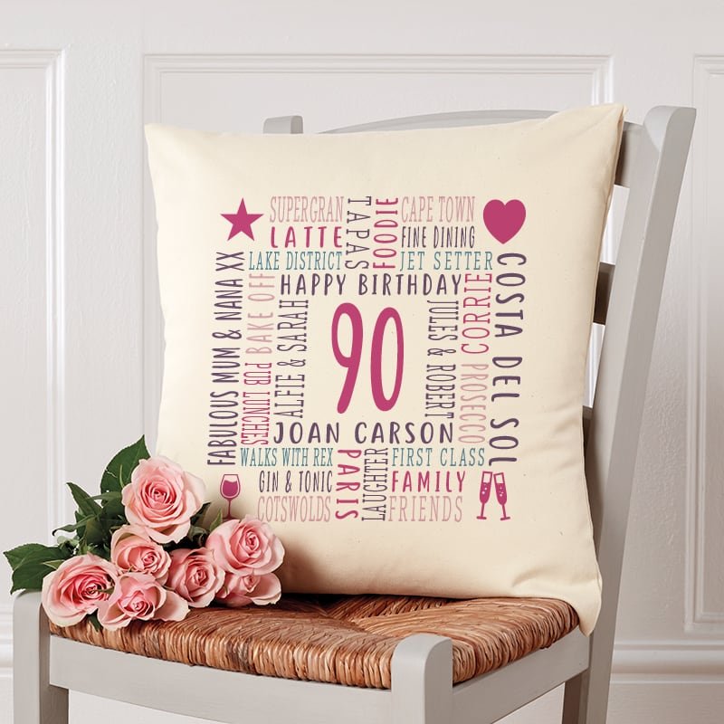 90th birthday gift ideas custom cushion pillow