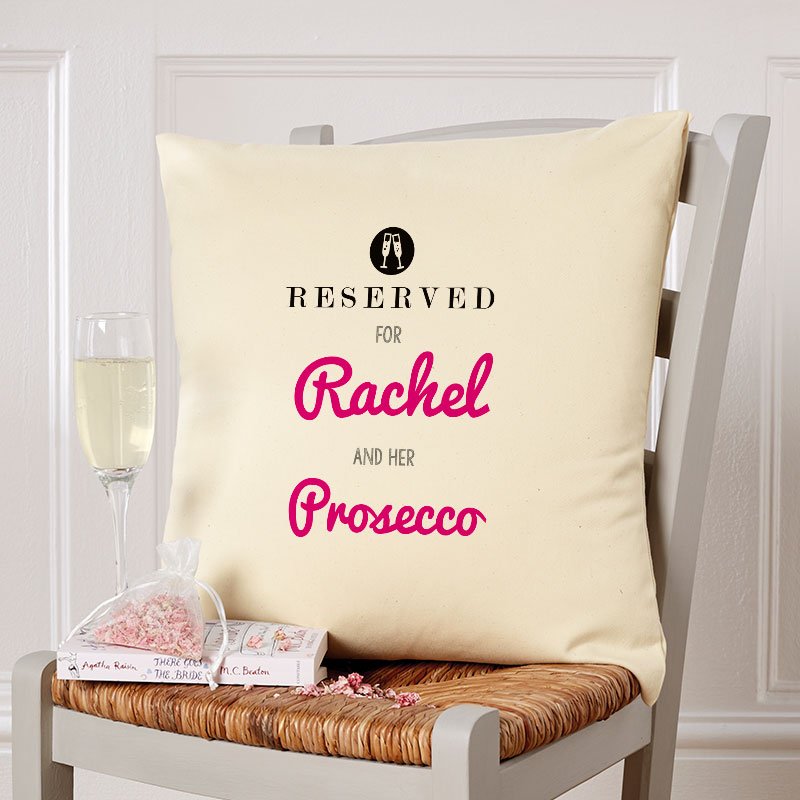 personalised prosecco cushion