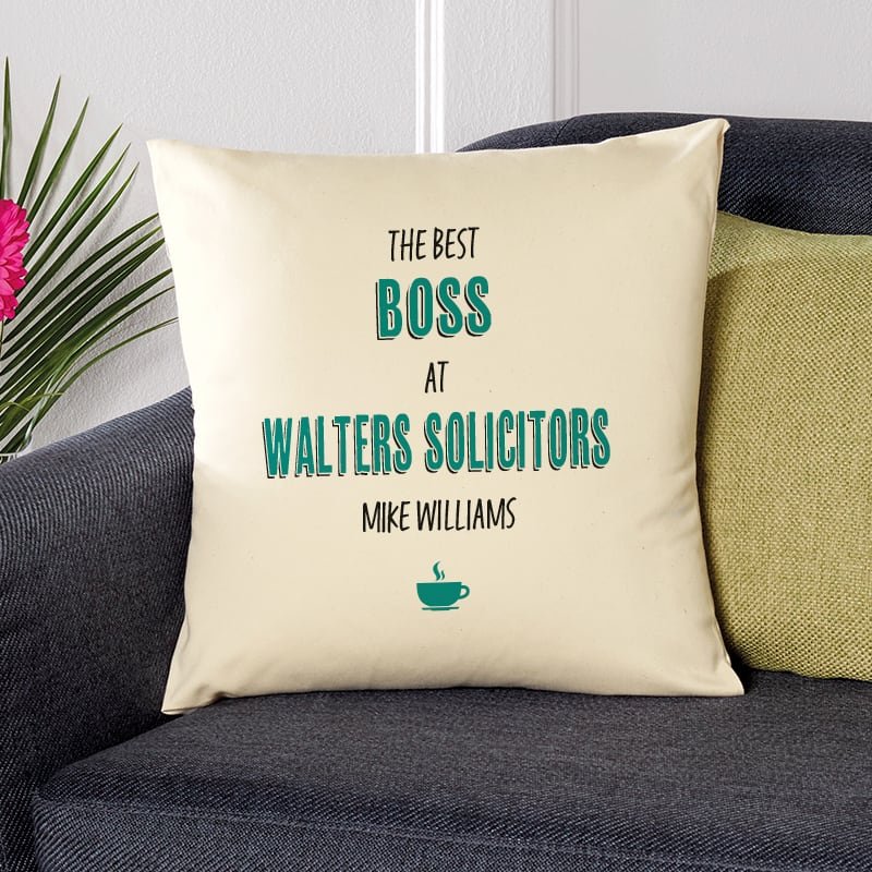 office leaving gift personalised cushion