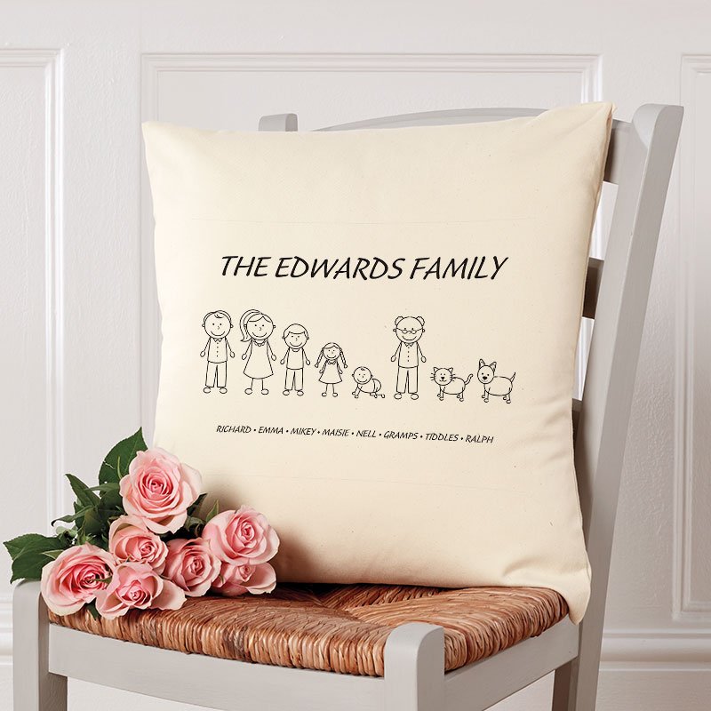custom cushion family characters gift