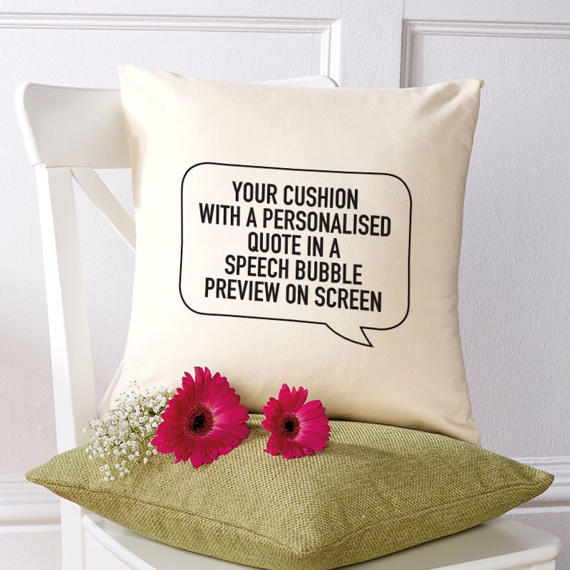 cushion personalised with words