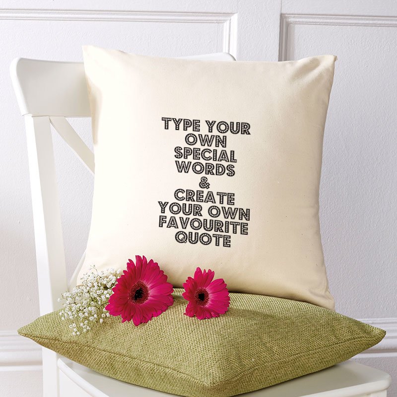custom cushion with quote