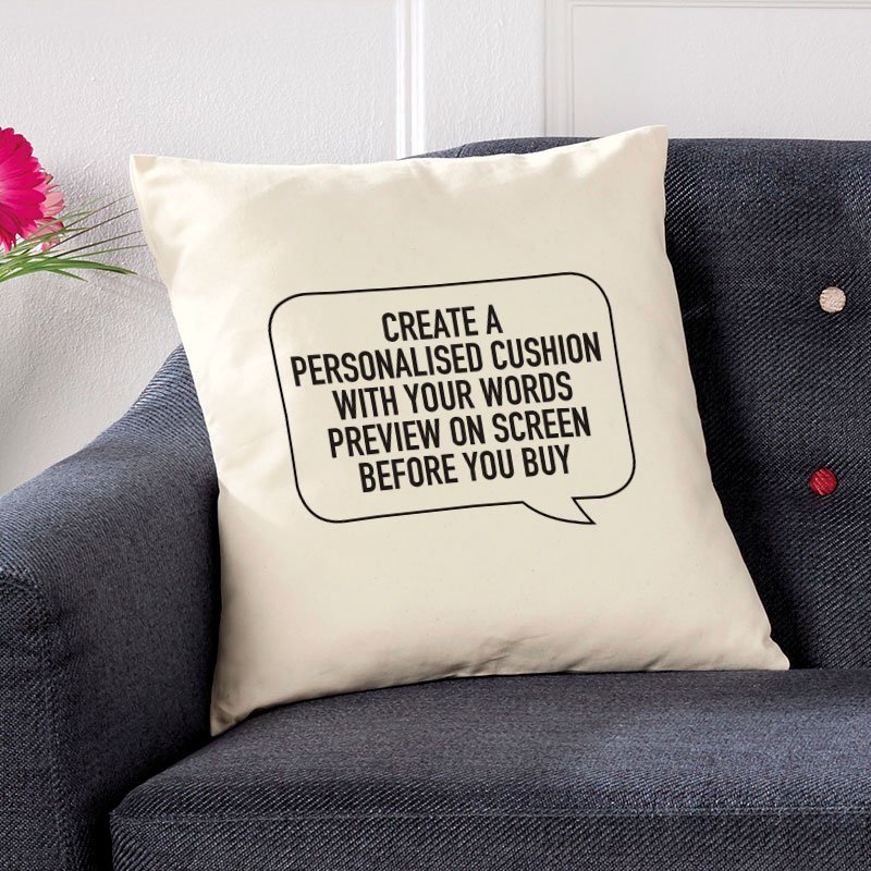 cushion with personalised quote
