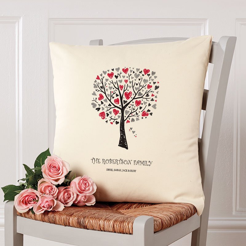 personalised cushion family tree present