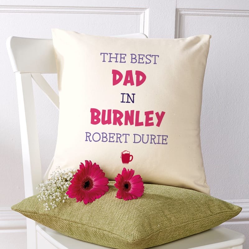 dad gift inspiration personalised name cushion