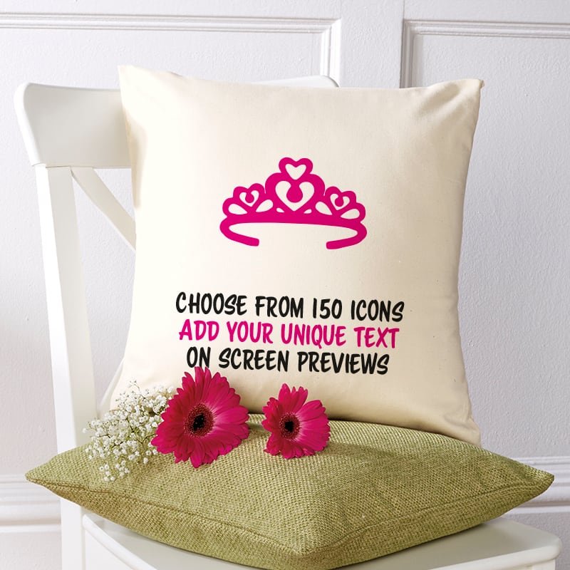 personalised pillow cushion princess icon