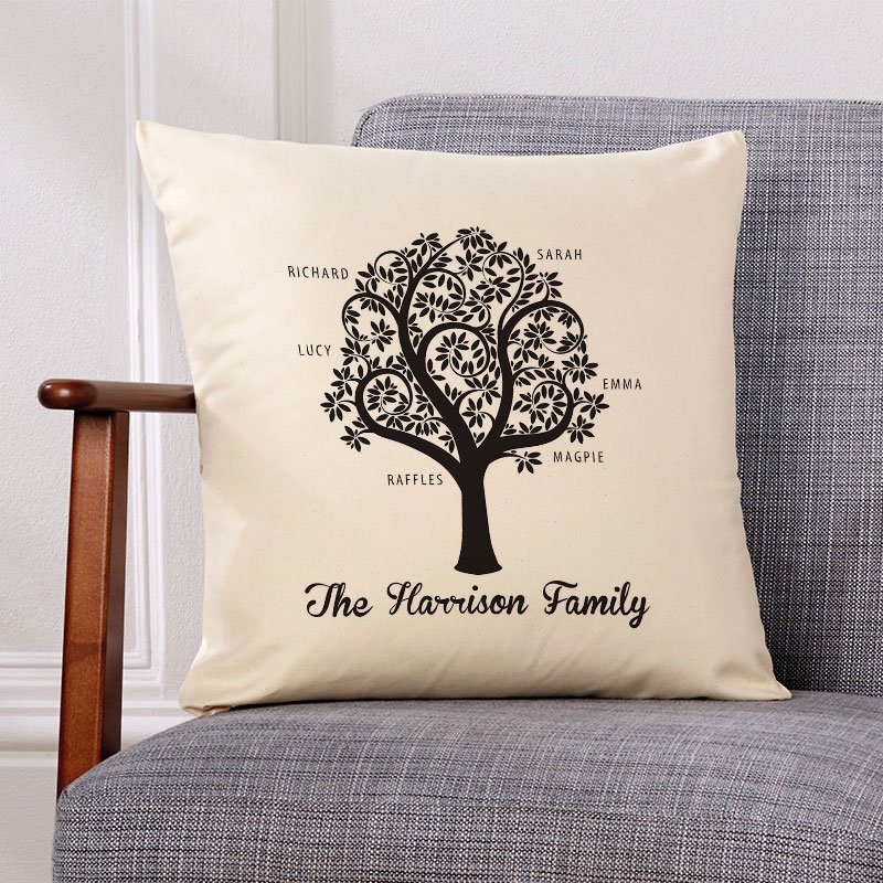 family tree personalised cushion