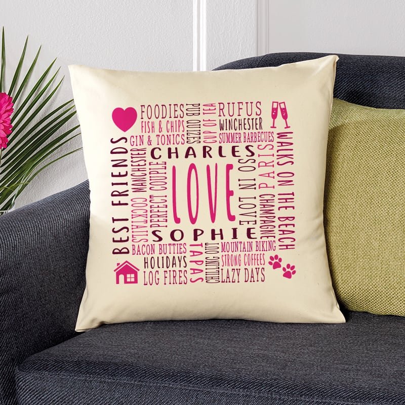 pillow cushion custom gift with words