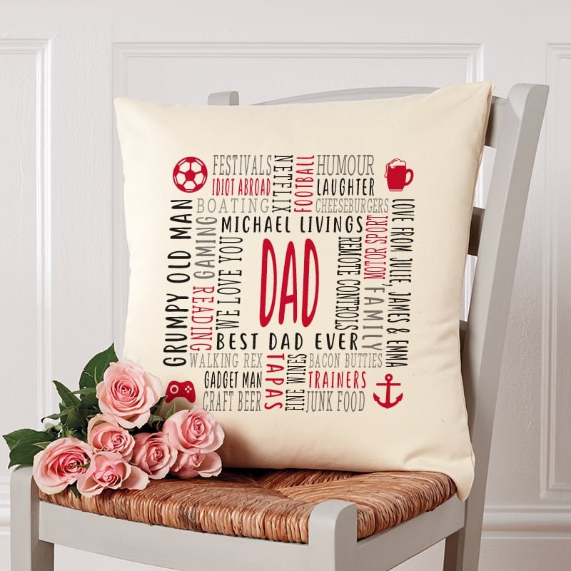 gift ideas for him personalised cushion with words