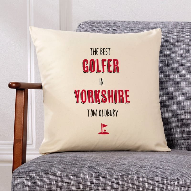 personalised cushion golfer name