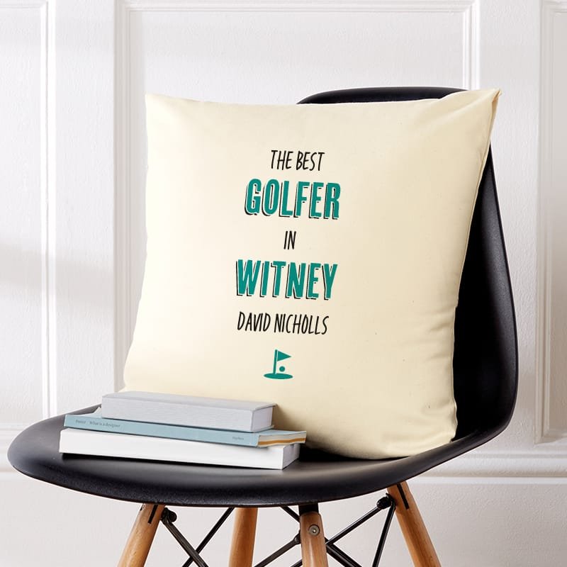 custom golfer cushion name