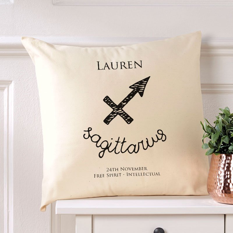 personalised astrology zodiac sign cushion gift