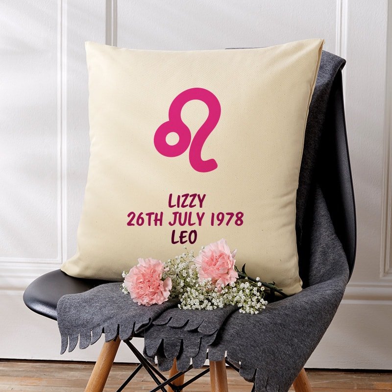 Leo gift ideas personalised cushion