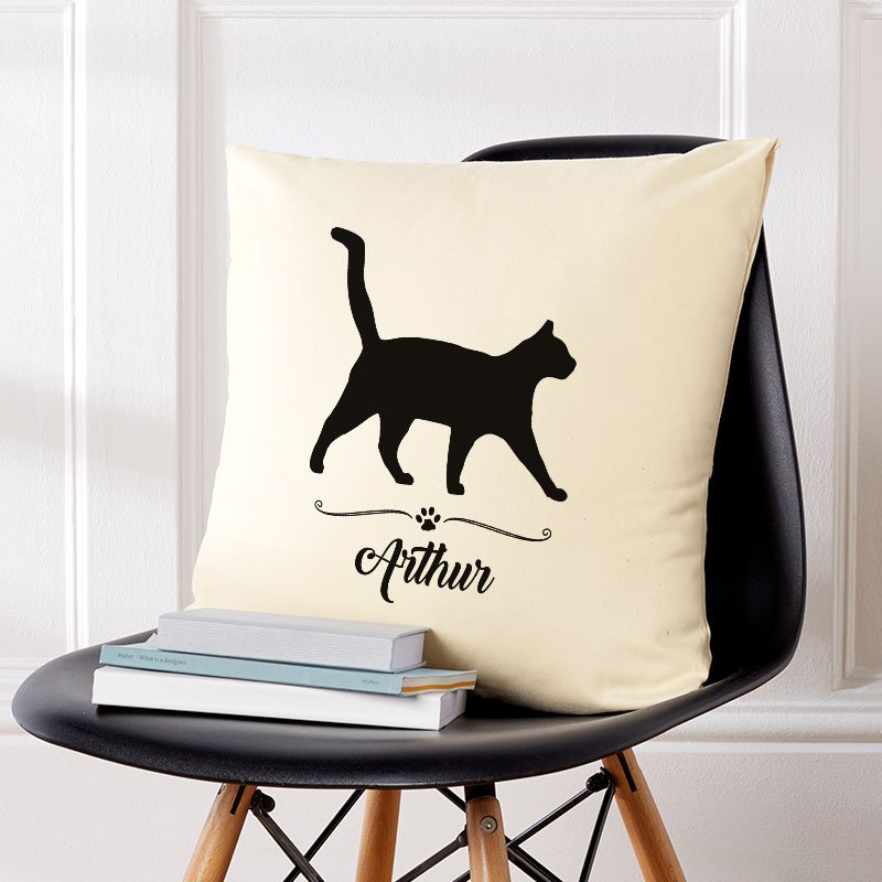 cat silhouette cushion custom made