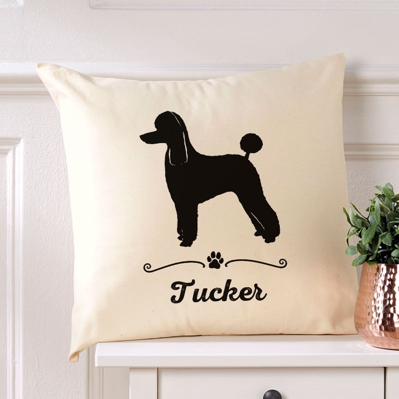 dog gift personalised name cushion