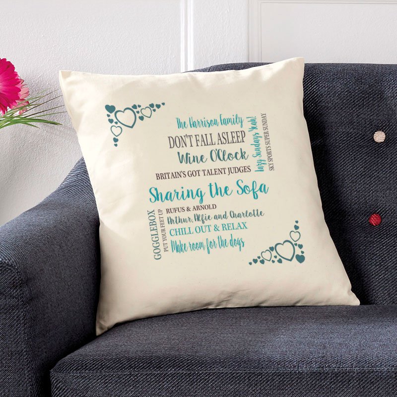 personalised cushion gift for family