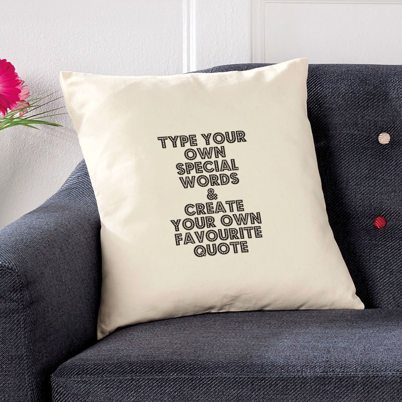 personalised cushion with quote