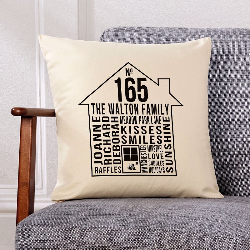 home cushion customised with words