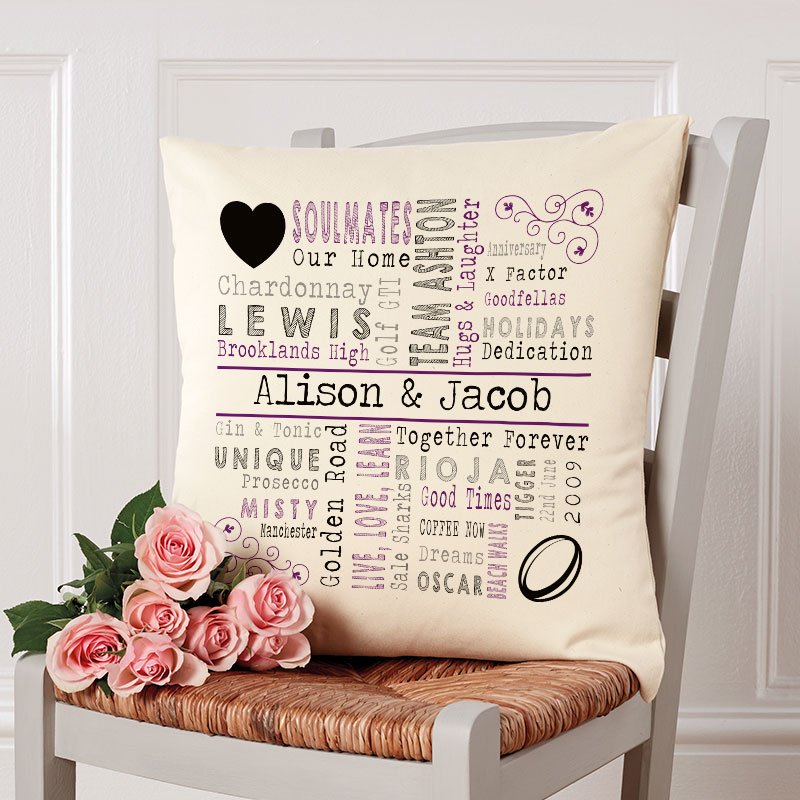 cushions pillows with words personalised