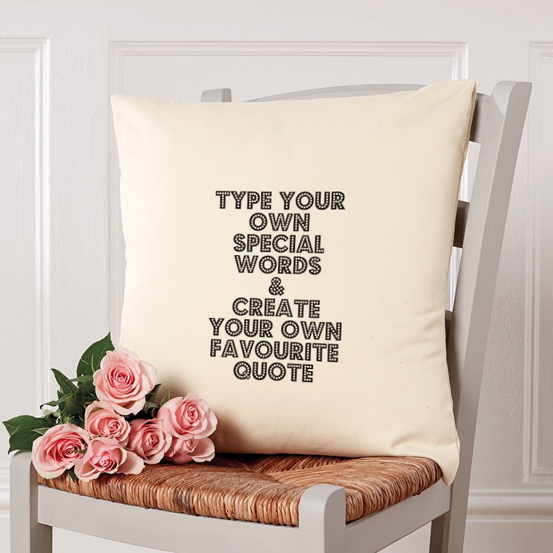 unusual gift personalised cushion
