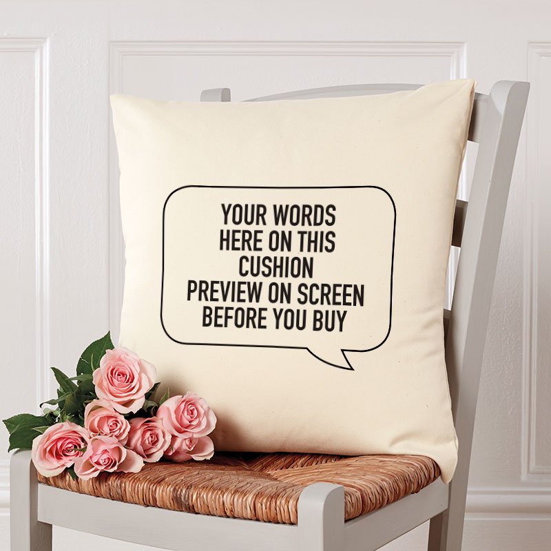 custom cushion with words