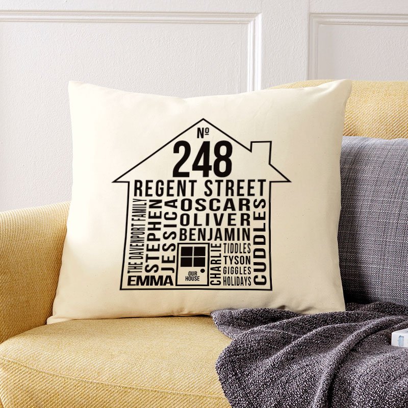 house cushion personalised