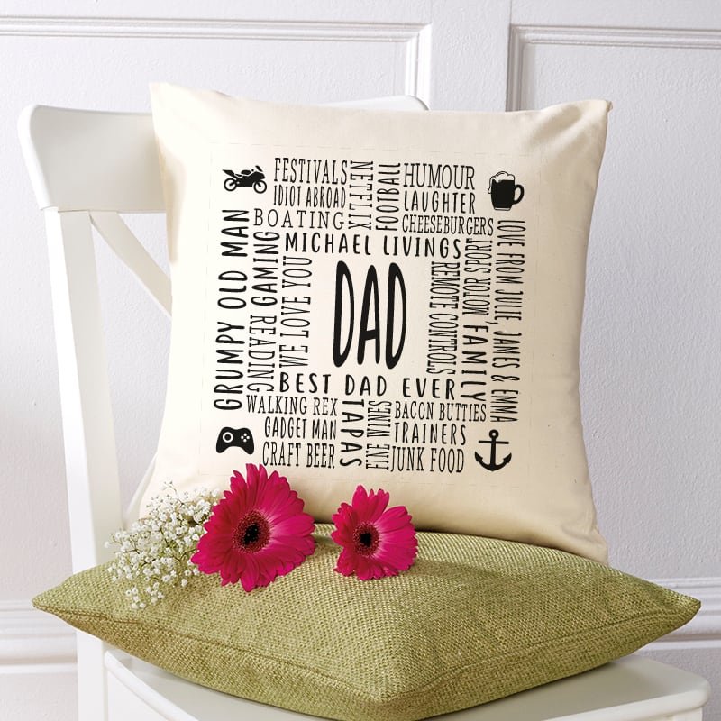 cushion personalised gift for dad high quality