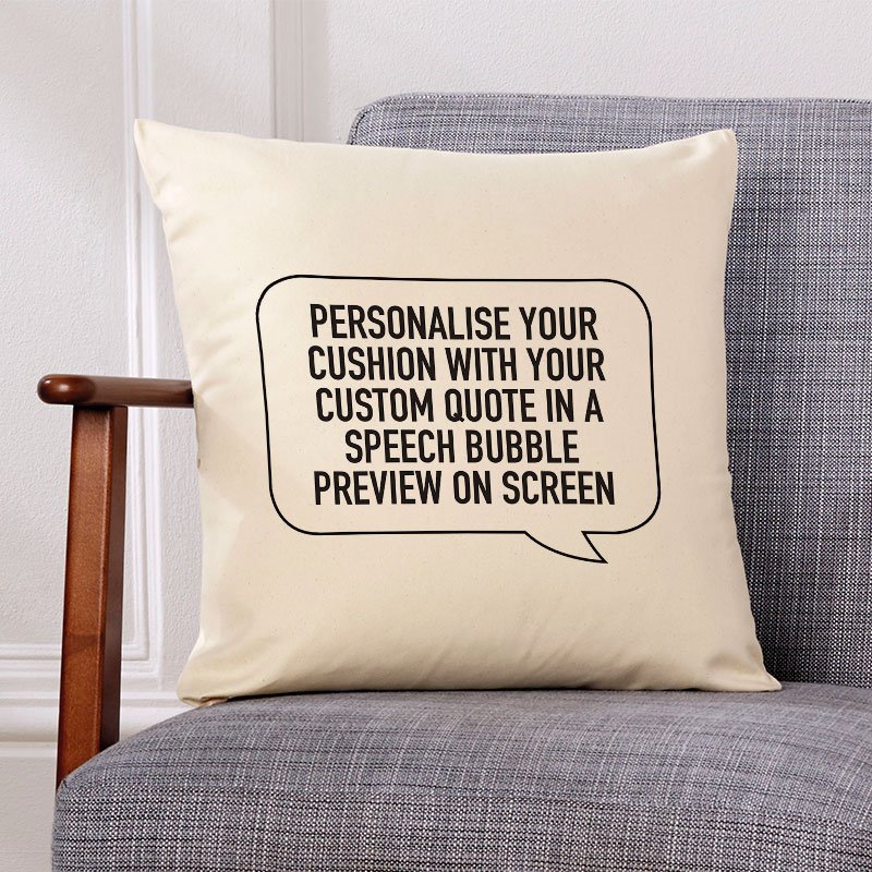 personalised quote on a cushion