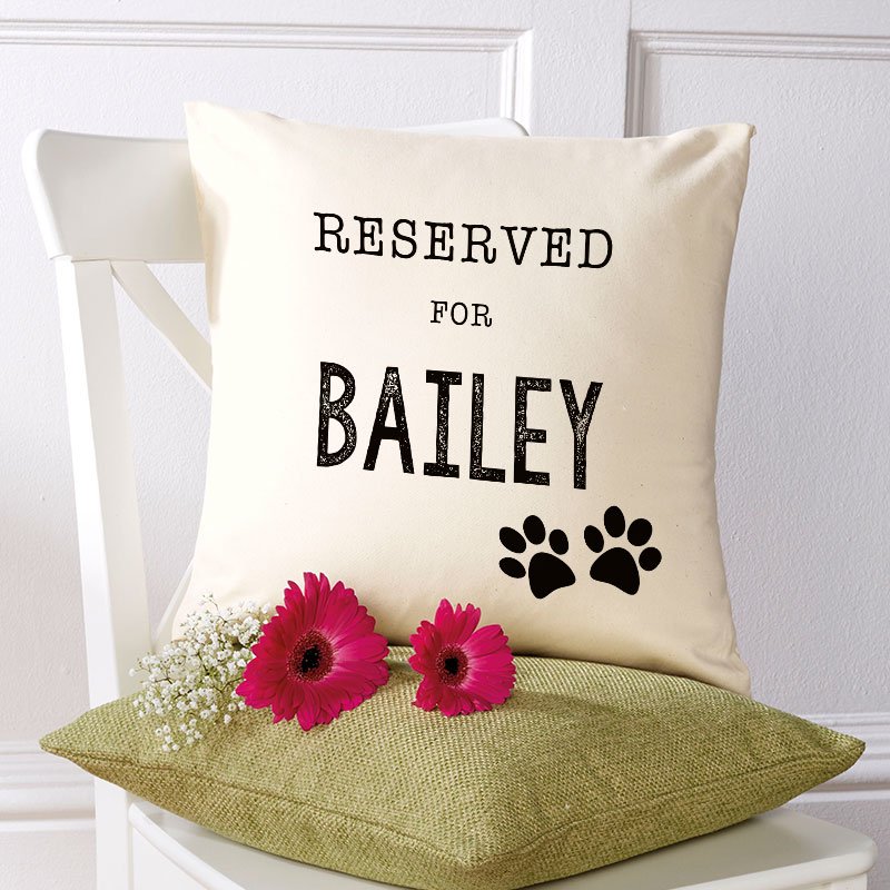 personalised dog name cushion