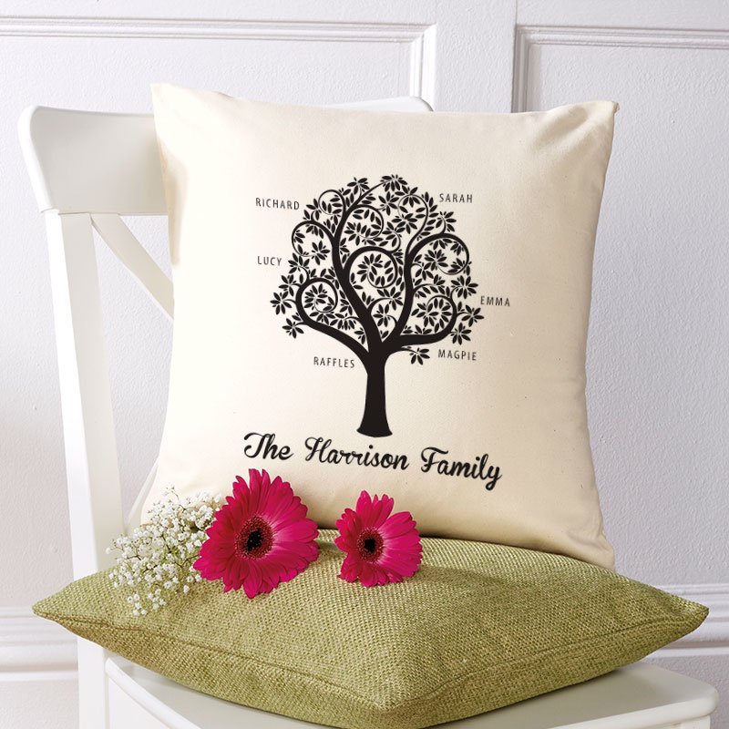 personalised cushion family tree