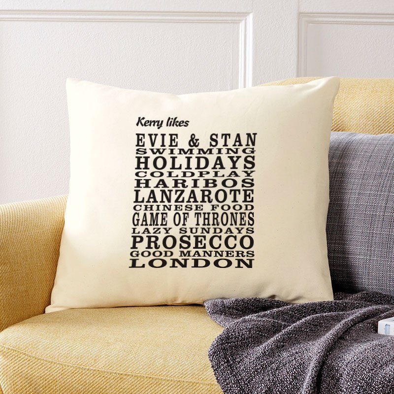 personalised cushion choose your words