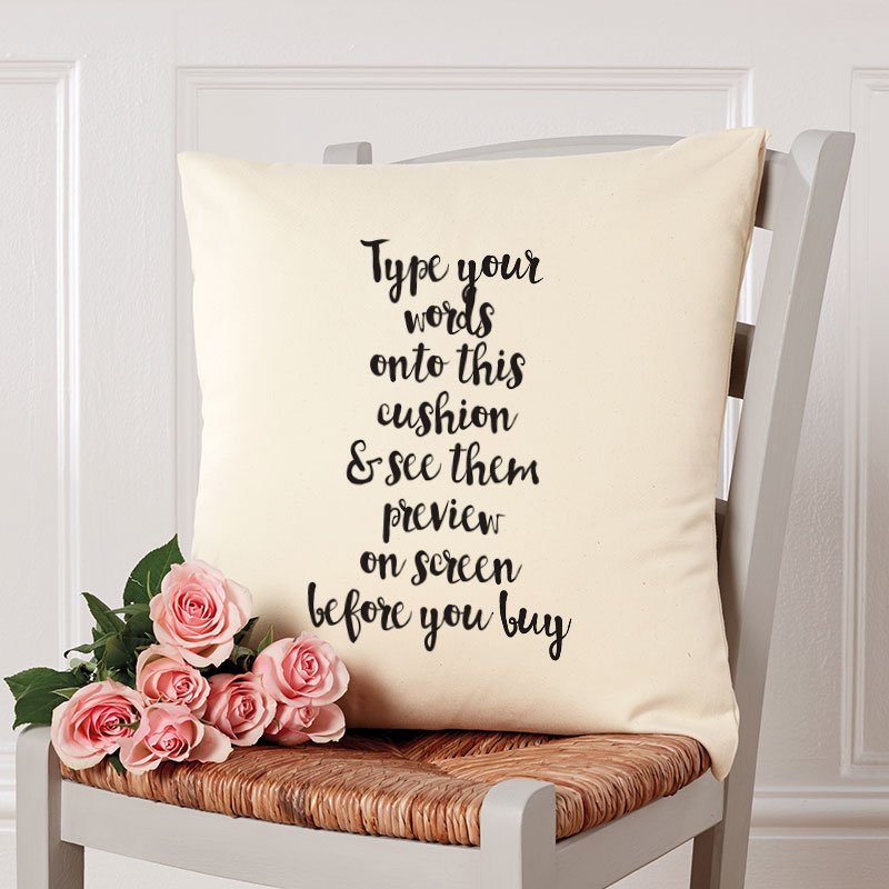 custom quote on a cushion