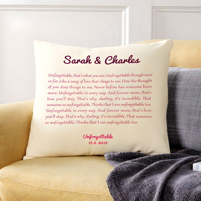 Personalised Song Lyrics Cushion | Chatterbox Walls