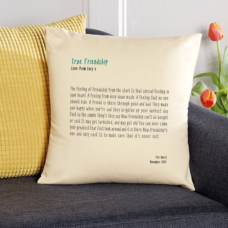 verse cushion personalised