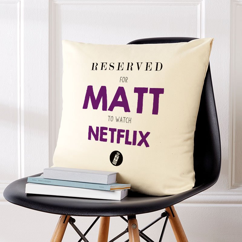 personalised cushion reserved for gift