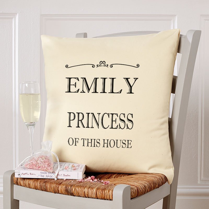 personalised gif ideas custom cushions princess of the house