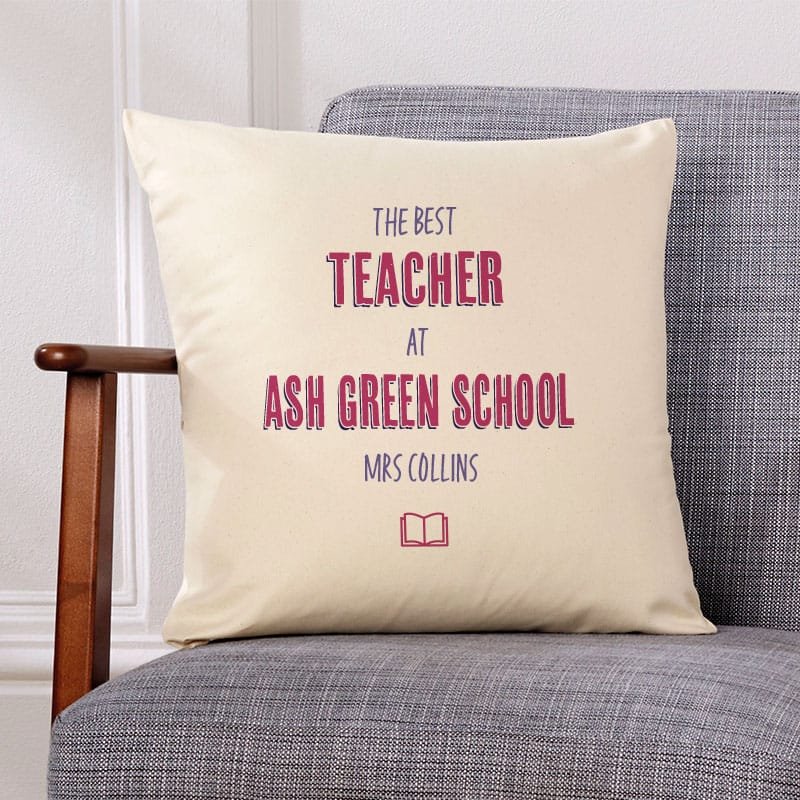 teacher end of term gift personalised cushion