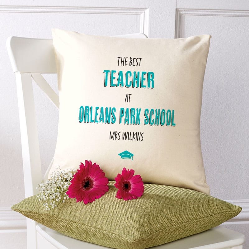 teacher gift ideas personalised cushion