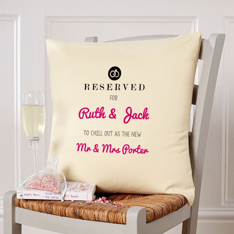 wedding gift personalised word cushion