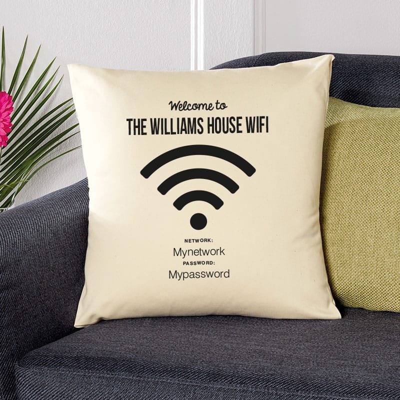 personalised cushion wifi password network