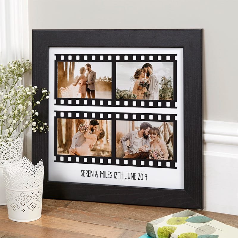 framed wedding photo retro film strip