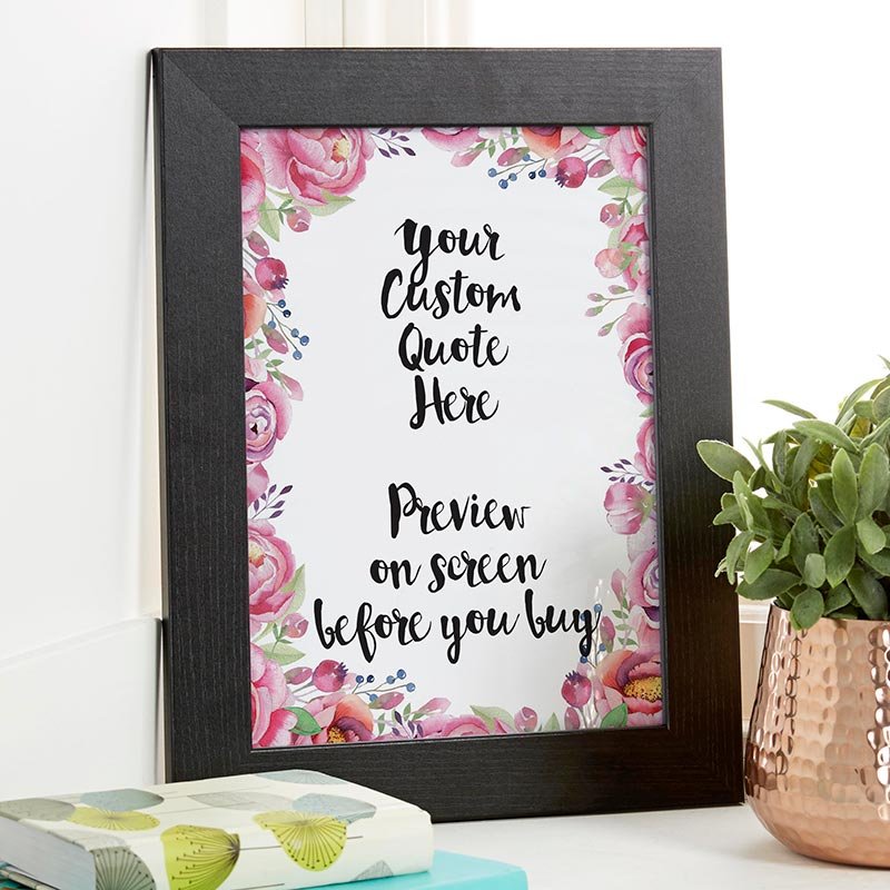 personalised custom quote floral print
