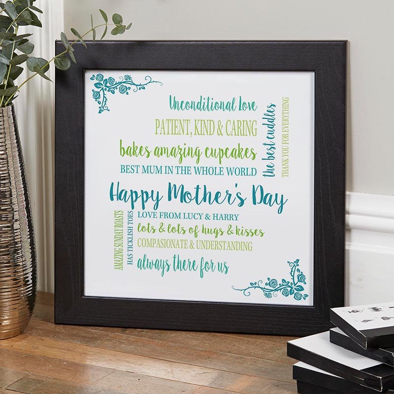 mothers day custom wall art word print
