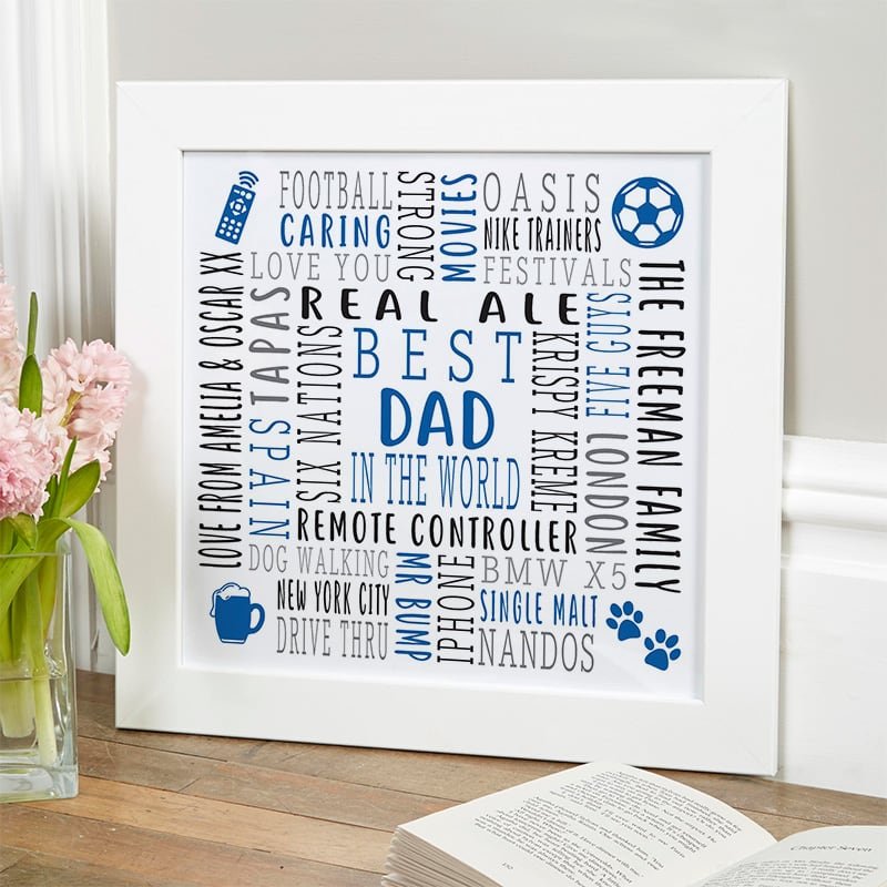 gift for dad personalised word picture print
