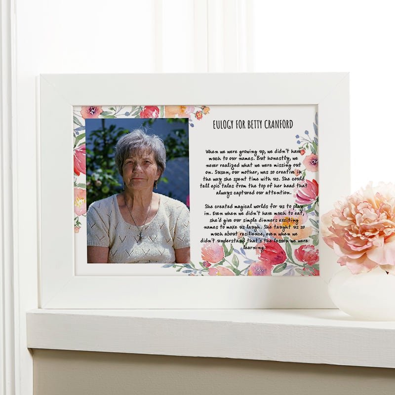 eulogy funeral framed print with photo